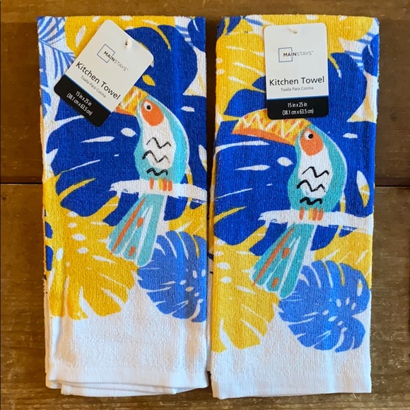 Pair of Women Owned Summer Toucan Kitchen Towels - Picture 1 of 4